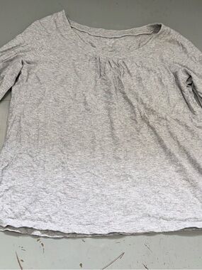 Coldwater Creek Light Heather Gray 3/4 Sleeve Scoop Neck Top size Large